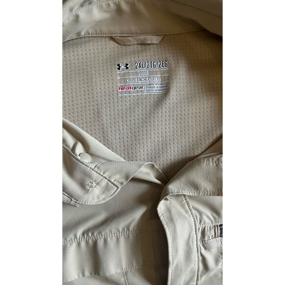 Under Armour Heatgear Shirt Mens Size XL Loose Fit Long Sleeve beige Long Sleeve - Picture 5 of 8
